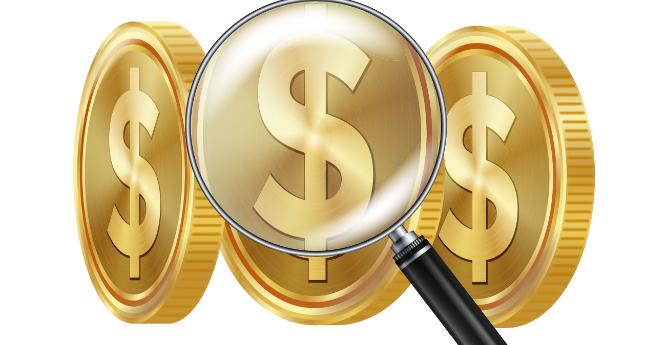 Dollar And Magnifying Glass