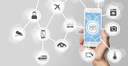 Internet of things (IOT) concept illustrated by modern smartphone