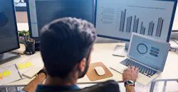 Male doing estimation on screen Male doing estimation on screen