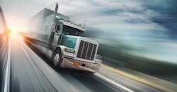 Truck on freeway Truck on freeway