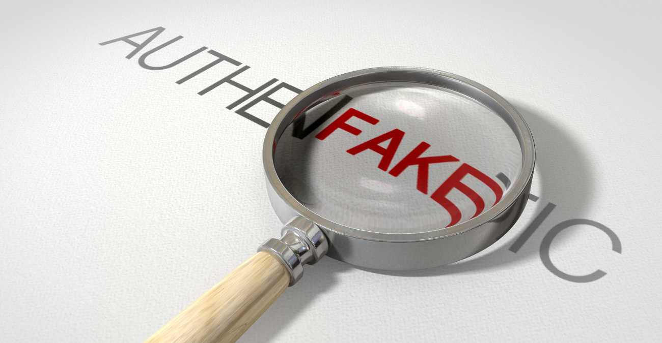 Counterfeit Authentic Magnified