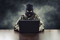 Cyber terrorist in military uniform Cyber terrorist in military uniform
