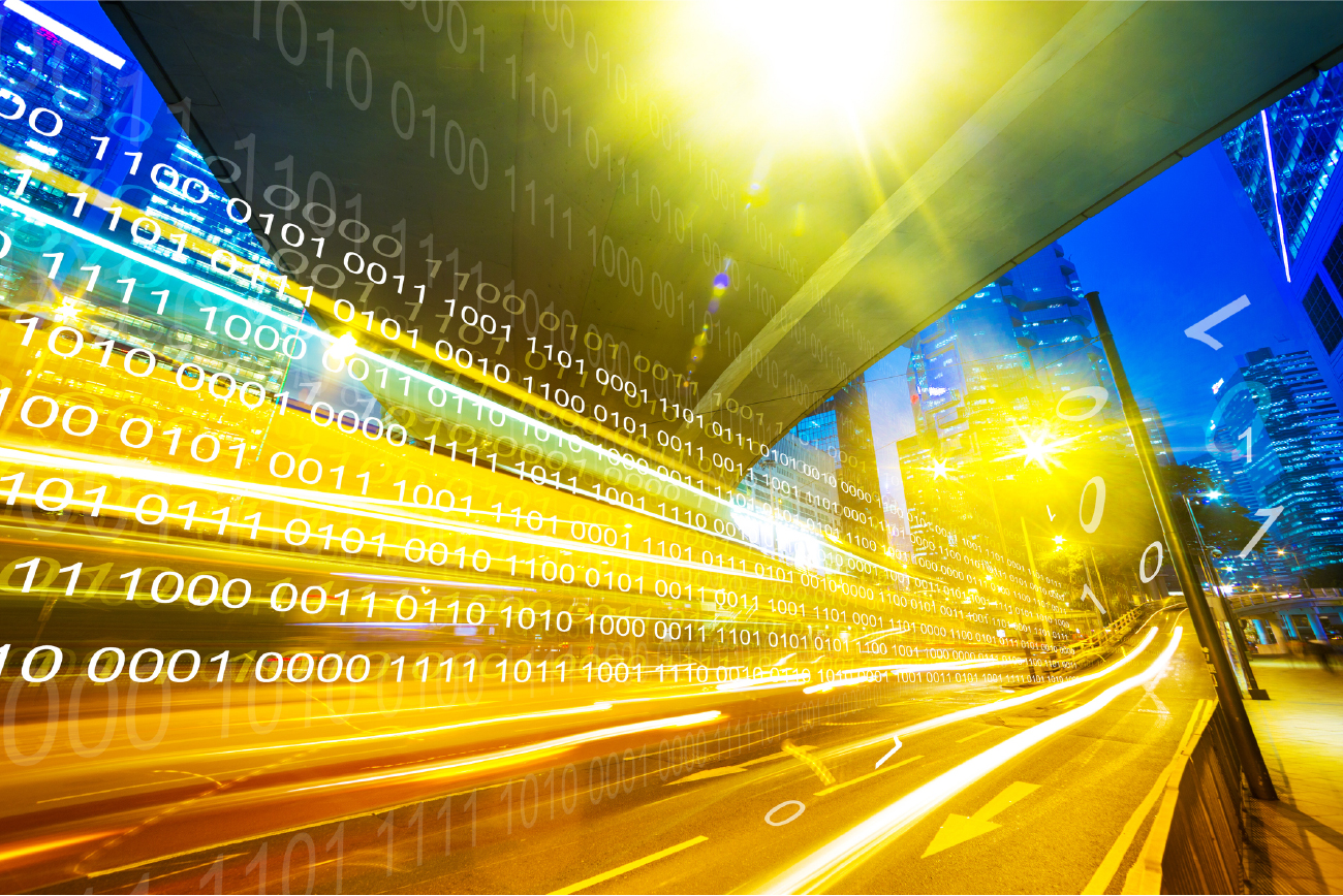 Modern city at night