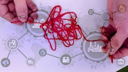 Artist's rendition of untangling supply chain backups Artist's rendition of untangling supply chain backups