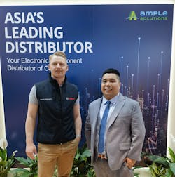 Jason Fan, CEO, Ample Solutions (right) with a manufacturer Jason Fan, CEO, Ample Solutions (right) with a manufacturer