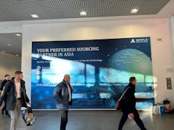 Visitors entering Messe München Exhibition Center Visitors entering Messe München Exhibition Center